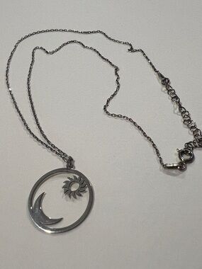 Apollonia Sun and Moon Sterling Silver Pendant Necklace - Womens Jewelry